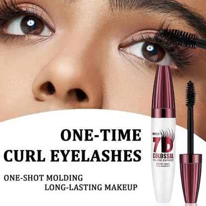 7D Waterproof Mascara - 24H Long Lasting Volume & Curl, Smudge-Proof Lift for Natural False Lash Look