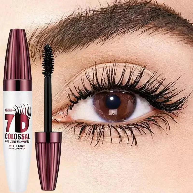 7D Waterproof Mascara - 24H Long Lasting Volume & Curl, Smudge-Proof Lift for Natural False Lash Look