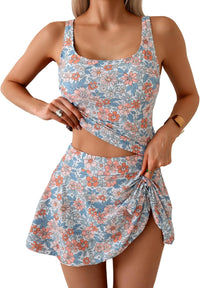 Orange Blue Floral