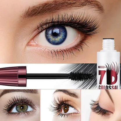 7D Waterproof Mascara - 24H Long Lasting Volume & Curl, Smudge-Proof Lift for Natural False Lash Look