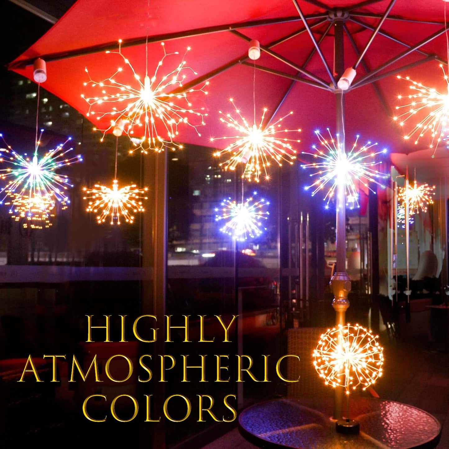 🎆 4-Pack Solar Fireworks Lights — 480 LEDs